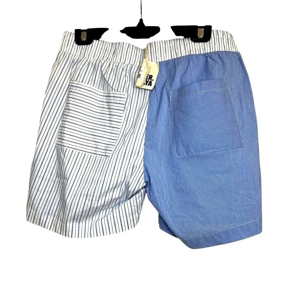 Revolve SER.O.YA Board Shorts Mens Medium Blue Striped Ziggy Swim Trunks NWT